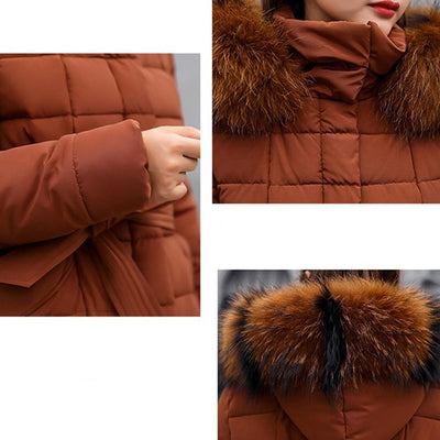 Durable Fashion Winter Women's Down Coat Cotton Padded Parka Thickened Long Jacket Warm Casual - Carvan Mart