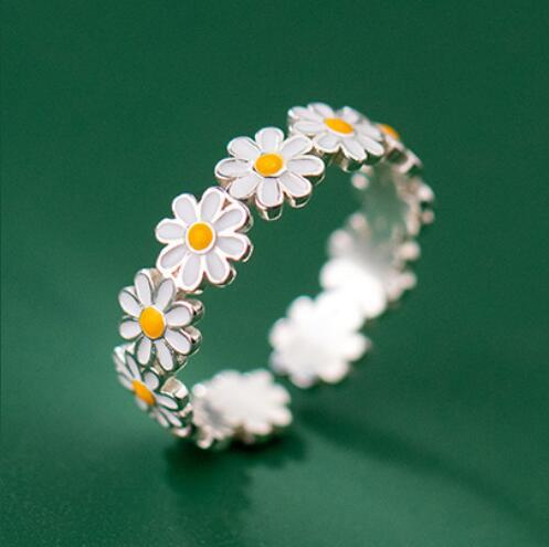 Ring Mori White Flower Epoxy Women's Jewelry - Carvan Mart Ltd