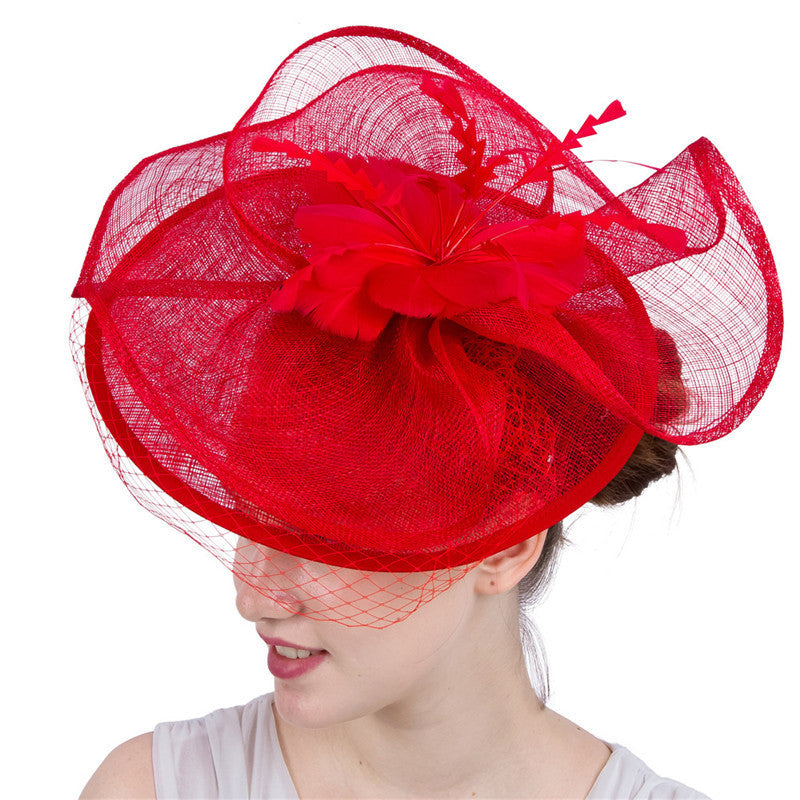 Fascinator Hat Ladies British Fashion Mysterious Hemp Yarn Hat - Carvan Mart