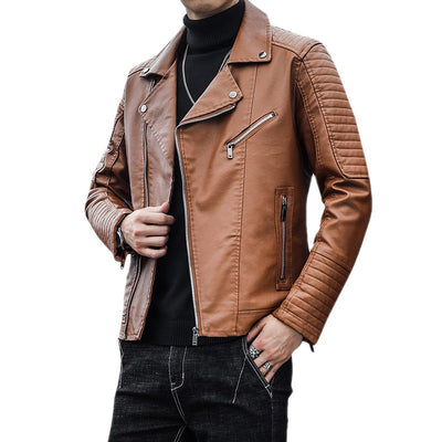 Spring And Autumn Leather Clothes Men's Motorcycle Jacket - Carvan Mart