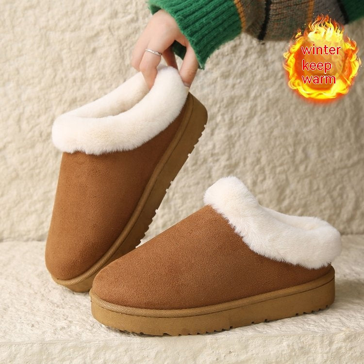 Women Winter Shoes Round Head Leisure Slip-on Plus Size Cotton Shoes - Carvan Mart