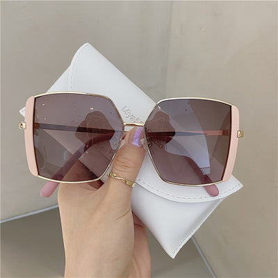 New Double Eyebrow Sunglasses For Women - Powder framed brown slice - Women's Sunglasses - Carvan Mart