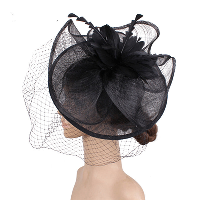 Fascinator Hat Ladies British Fashion Mysterious Hemp Yarn Hat - Carvan Mart