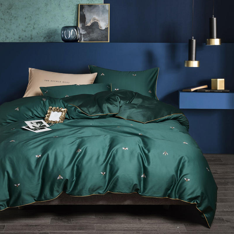 Long-staple Cotton Four-piece Full Cotton Satin Sheet Duvet Cover - Carvan Mart