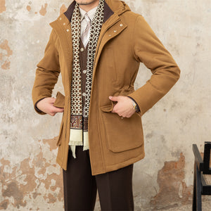 Men's Slim Hooded Casual Jacket - Brown - Men's Jackets & Coats - Carvan Mart