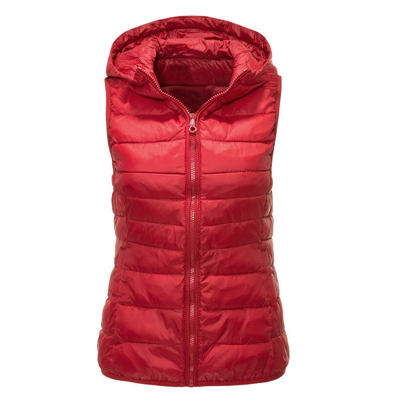 Women's Warm Vest Hooded Vest Cotton-padded Jacket - Carvan Mart