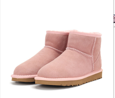 Men's Classic Ultra Mini Boots Fur Fashion Casual Low-cut Boots - Pink - Men's Boots - Carvan Mart