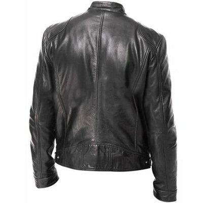 PU Leather Jacket Slim Leather Jacket - - Genuine Leather - Carvan Mart