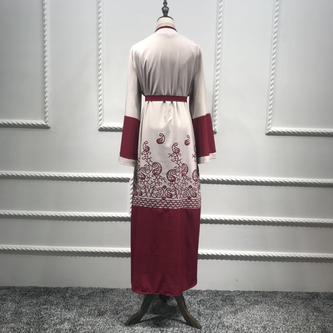 Jubah Tunic Full Print Arabian Red Robe Dress - Carvan Mart Ltd