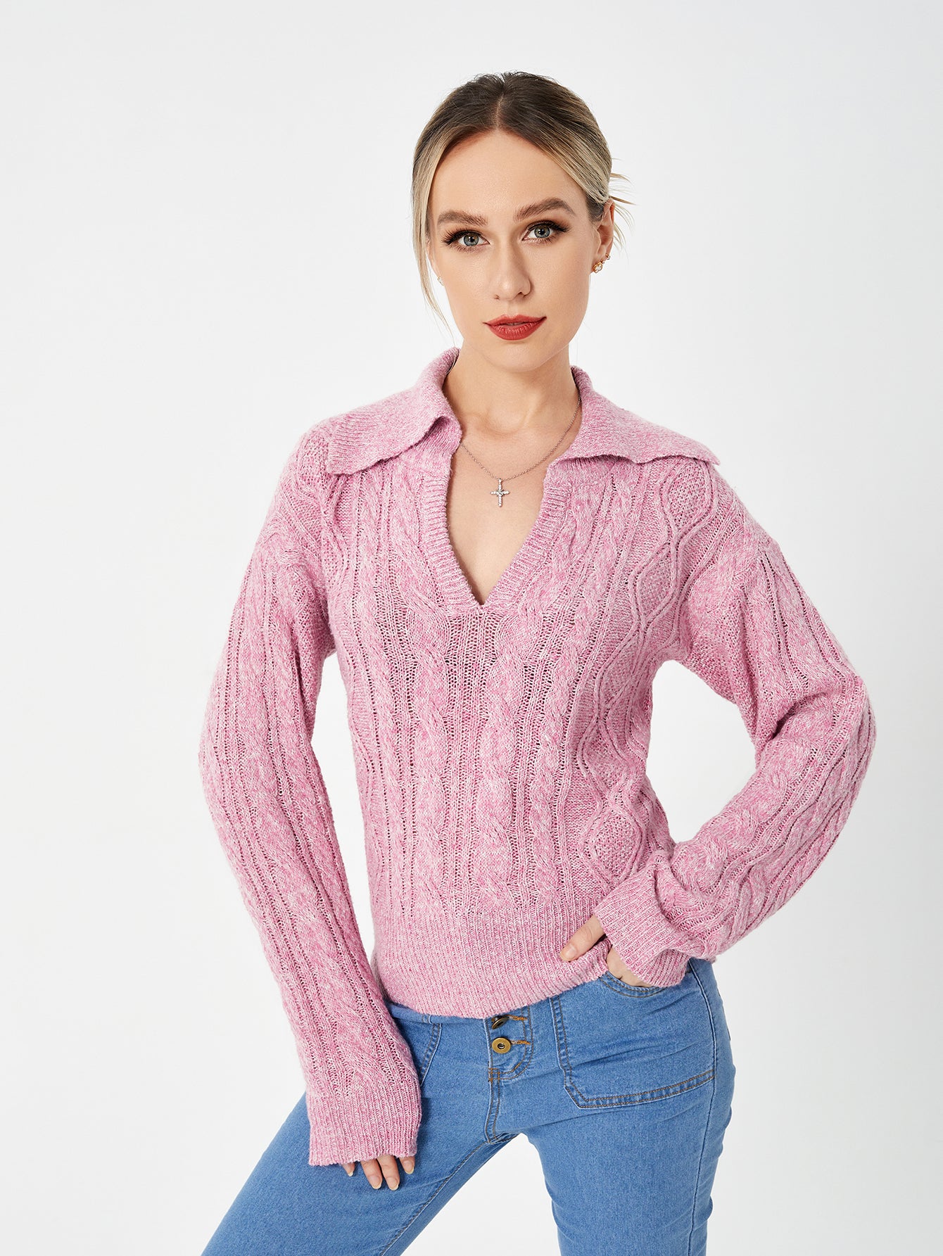 Women's Warm Casual Lapel Sweater - - Sweaters - Carvan Mart