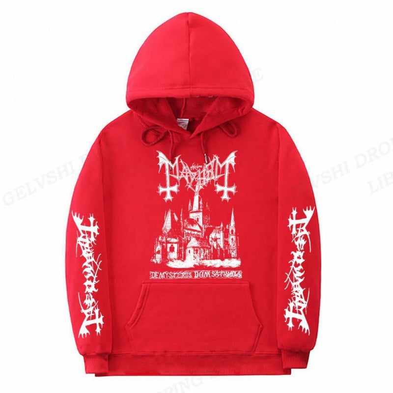 Men's Trendy Graphic Print Sweatshirt Solid Color Fashion Hoodie - Carvan Mart