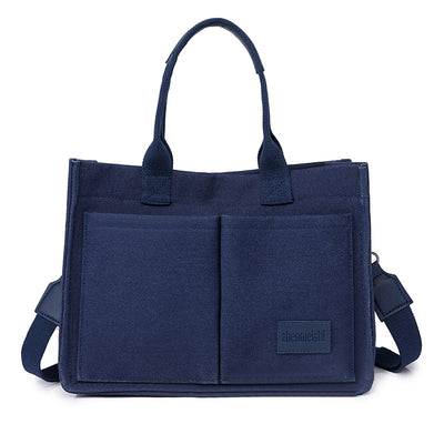 Stylish Canvas Tote Bag - Versatile and Chic - Blue - Shoulder Bags - Carvan Mart