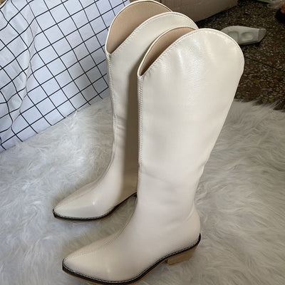 Carvan Women's Vintage Western Cowboy Boots - White - Women's Shoes - Carvan Mart