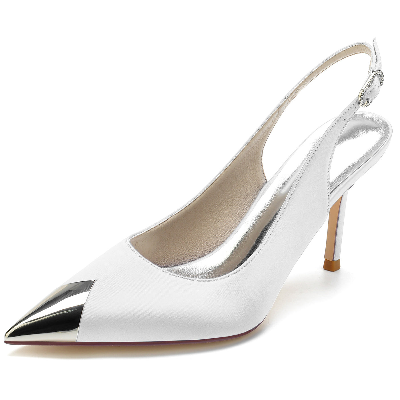 ELEGANT POINTED SIGNORIA SLINGBACK PUMP - White - High Heels - Carvan Mart