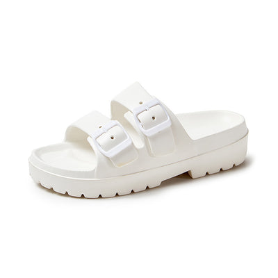 Double Buckle Slippers Summer Platform Non-slip Slipper For Women - Carvan Mart