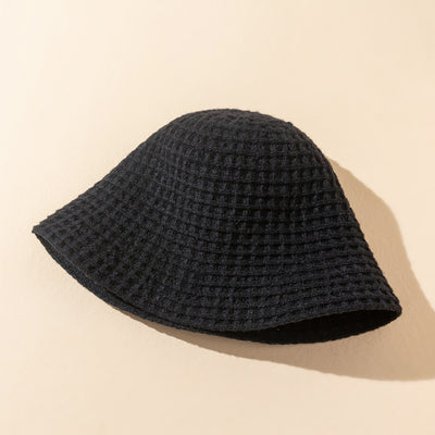 Women's Pineapple Pattern Wool Blend Simple Knitted Bucket Hat - Carvan Mart