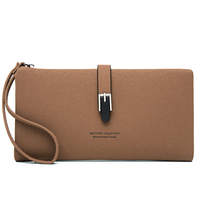 Long Female Wallet Simple Clutch - Brown - Women's Wallet - Carvan Mart