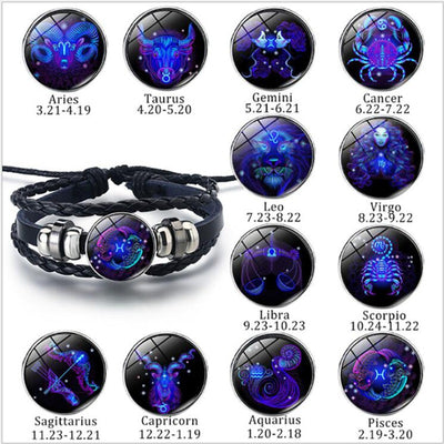 Zodiac Constellation Bracelet Braided Design Bracelet For Men Women Kids - Carvan Mart