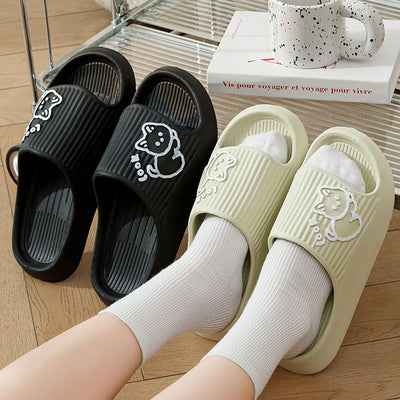 Cute Cat Slippers Summer Women Home Shoes Bath Thick Platform Non-Slip Slides Indoor Outdoor - - Women's Slippers - Carvan Mart