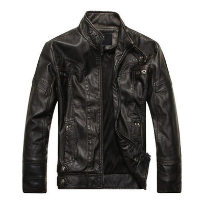 Leather Jacket - Black - Genuine Leather - Carvan Mart