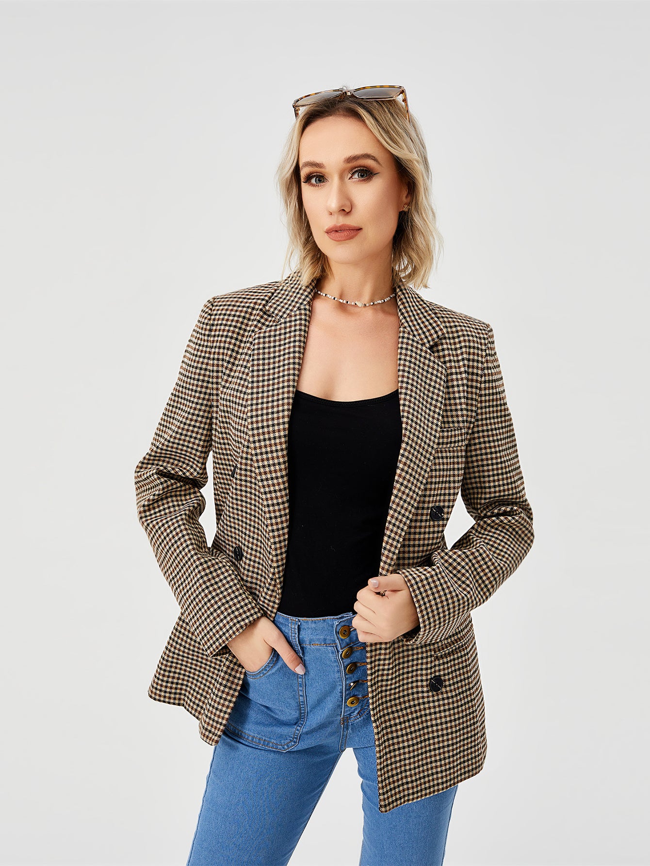 Women's Casual Blazer Jacket Long Sleeve Work 0ffice Blazer Lapel Jacket - - Women's Coats & Jackets - Carvan Mart