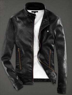 Men PU Leather Jacket - Black - Genuine Leather - Carvan Mart