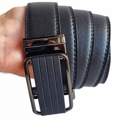 Microfiber Leather Mens Ratchet Belt Belts For Men Adjustable Size, Slide Buckle - Carvan Mart