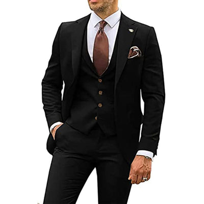 Men's Wedding Guest Outfit | Casual Slim Three-Piece Suit in Multiple Colors - Carvan Mart