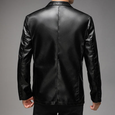 Men's Pu Leather Jacket For Young And Middle-aged Men's Casual Dad - Carvan Mart