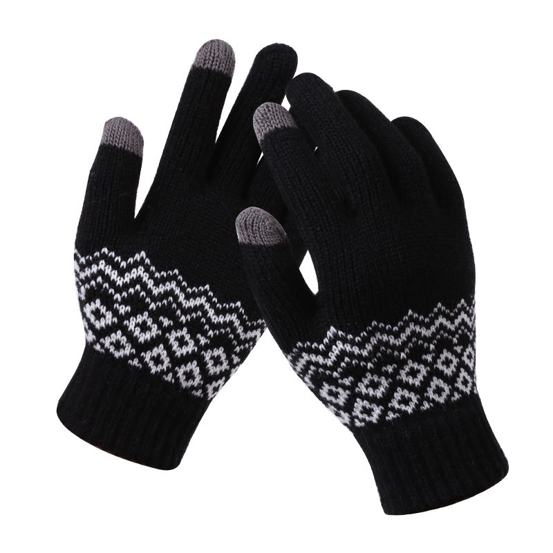 Couple knitted gloves touch screen gloves - Carvan Mart