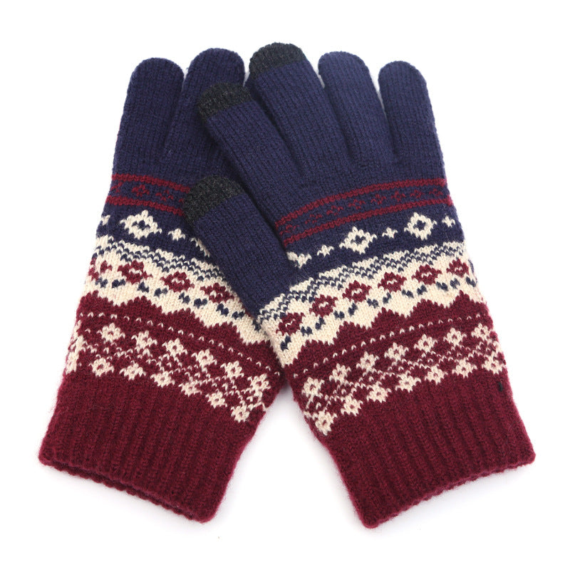 Couple knitted gloves touch screen gloves - Carvan Mart