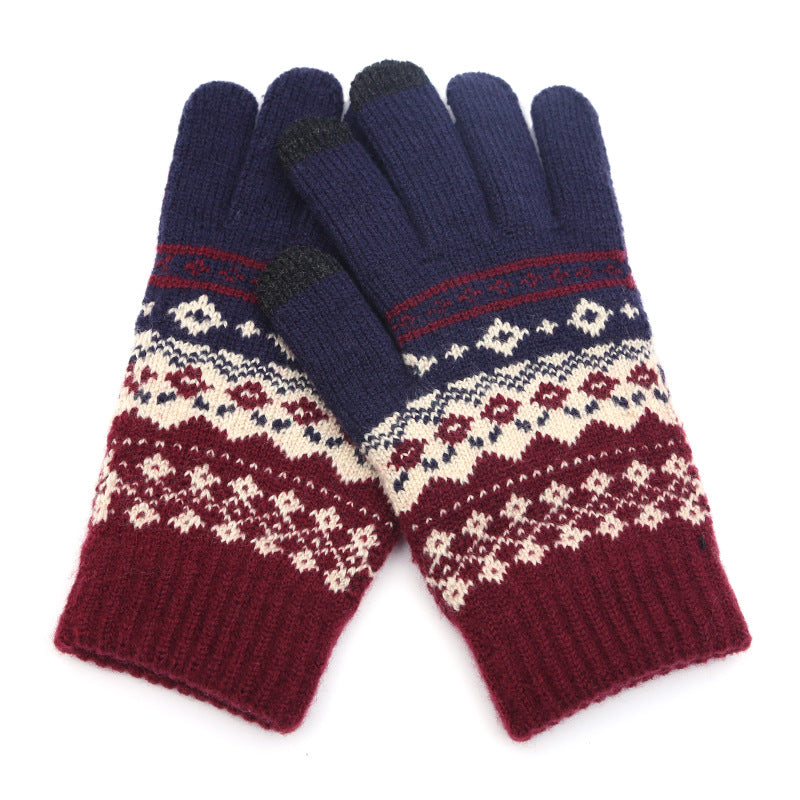 Couple knitted gloves touch screen gloves - Red D - Women Gloves & Mittens - Carvan Mart