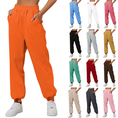Women's Trousers With Pockets High Waist Loose Sports Pants Comfortable Casual Pants - Carvan Mart