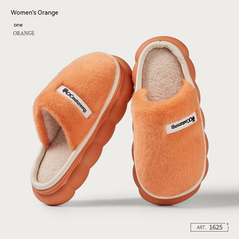 Fleece-lined Platform Velvet Winter Non-slip Slippers - Carvan Mart