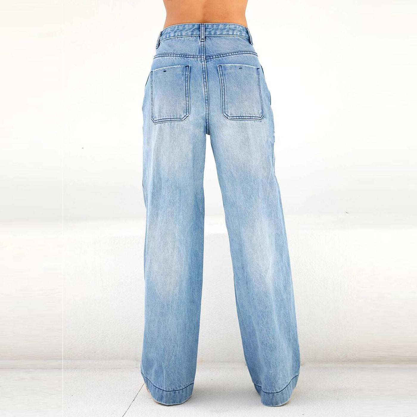 Women's Jeans High Waist Loose Wide Leg Relaxed Jeans - Carvan Mart
