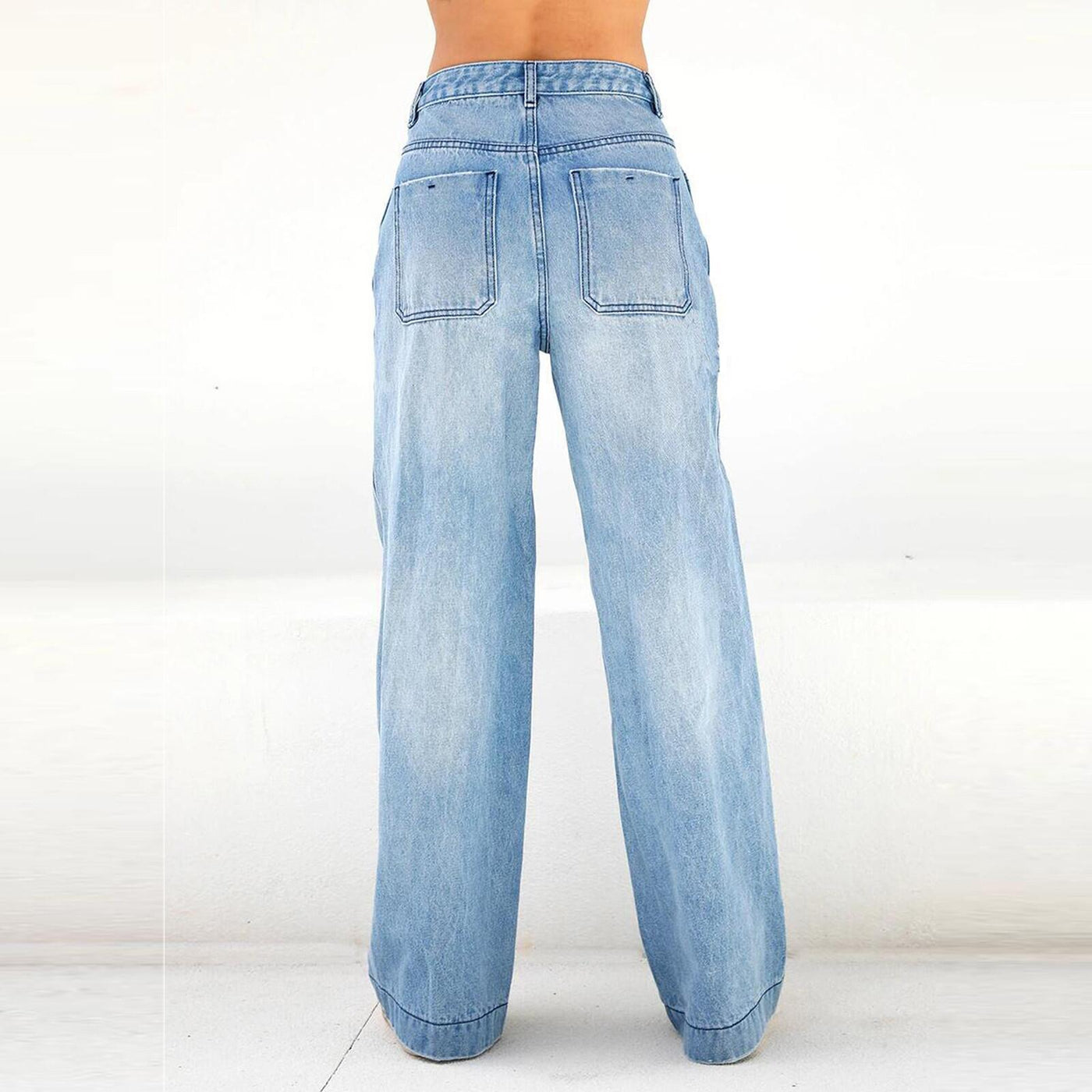 High Waist Loose Wide Leg Jeans for Women - Street Fashion Denim Relaxed Fit - - Women's Jeans - Carvan Mart