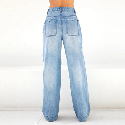 High Waist Loose Wide Leg Jeans for Women - Street Fashion Denim Relaxed Fit - - Women's Jeans - Carvan Mart