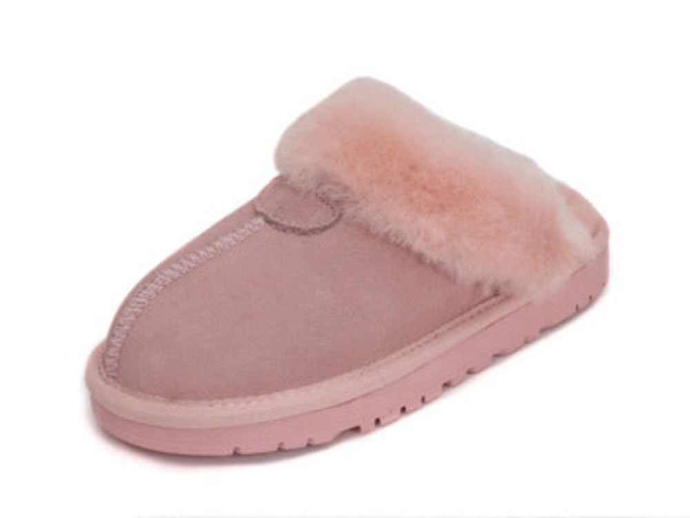 Women's Scuffette Australian Shepherd Muffin Suede Slippers - Pink - Women's Slippers - Carvan Mart