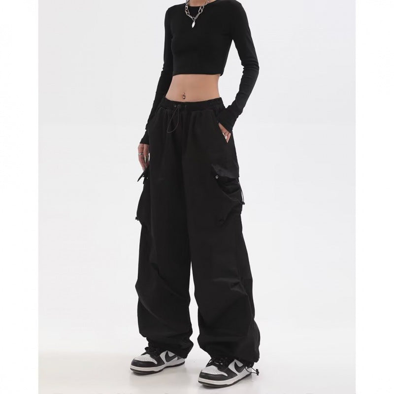 High Waist Wide Leg Cargo Pants for Women - Elegant Formal Dress Pant with Pockets - Carvan Mart