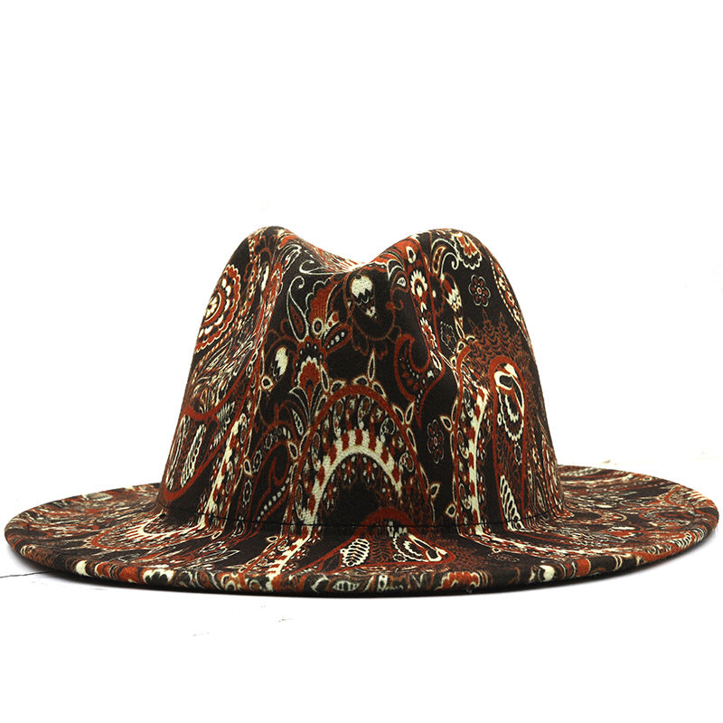 Gorgeous Cashew Floral Print Felt Cap - Carvan Mart