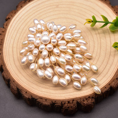 Natural Pearl Brooch Female European And American Retro Pure Hand-woven Pearl Brooch - Carvan Mart