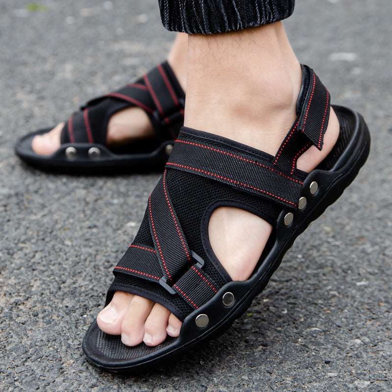 Casual Roman Sandals Men Strap Velcro Shoes - Carvan Mart