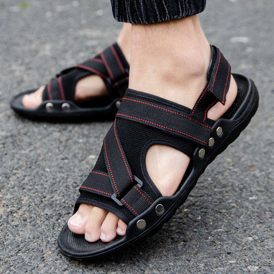 Casual Roman Sandals Men Strap Velcro Shoes - - Men's Sandals - Carvan Mart