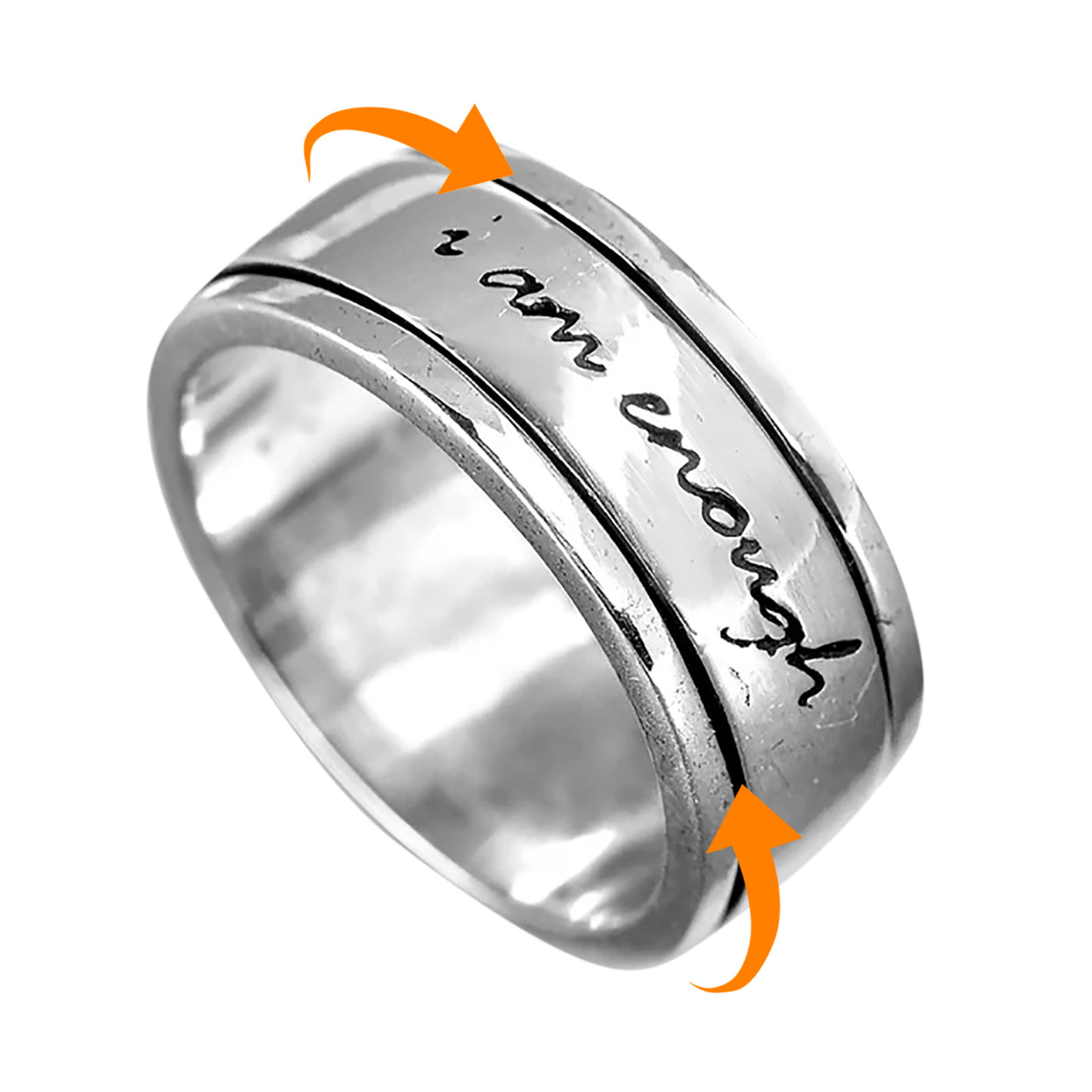 Relief Rotatable Letters Ring Decompression Anxiety Ring - - Women's Rings - Carvan Mart