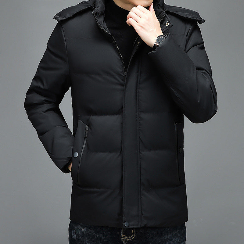 Men's Plus Size Thick Warm Down Coat - Black - Men's Jackets & Coats - Carvan Mart