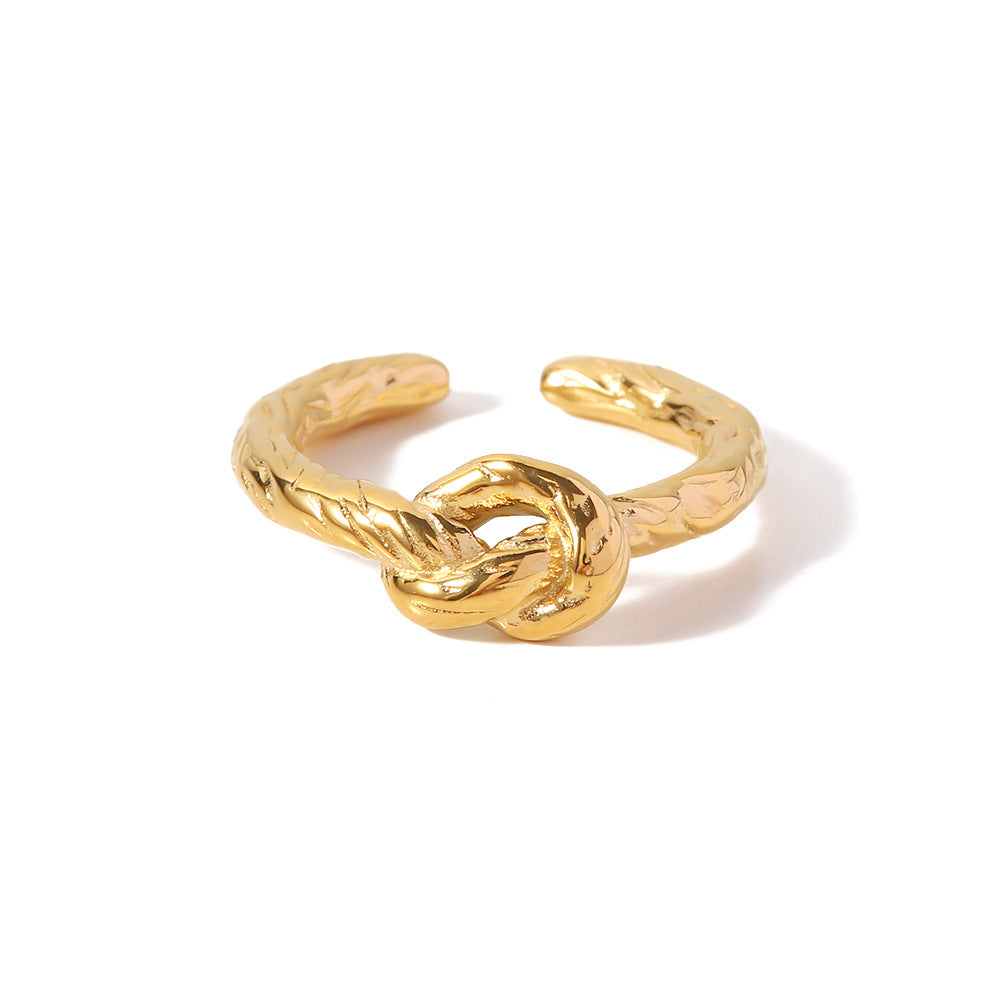 New Celtic Knot Twist Fried Dough Twist Knot Opening Ring - Carvan Mart