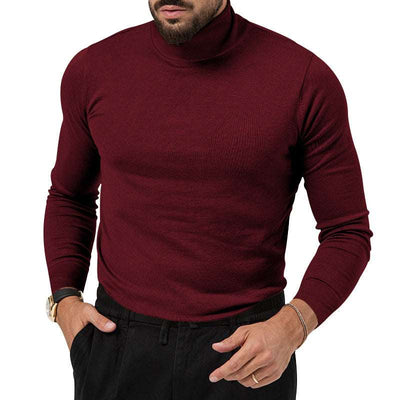 Autumn And Winter New High-elastic Turtleneck Knitted Cashmere Sweater Thickened Young Men's Warm Undercoat - Carvan Mart