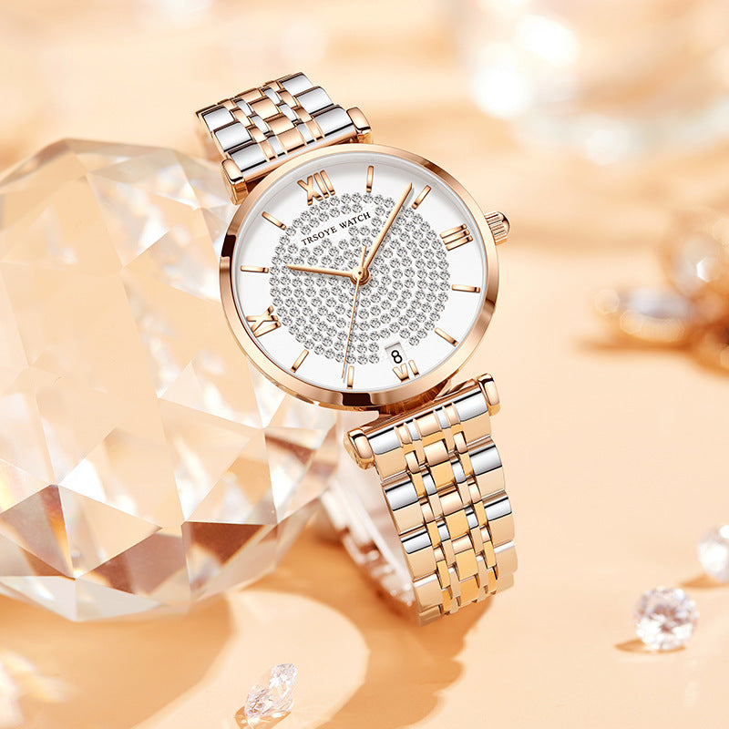 Starry Women's Diamond Waterproof Quartz Watch - - Women's Watches - Carvan Mart