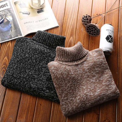 Winter Men's Sweater Knit Turtleneck Sweater - Carvan Mart