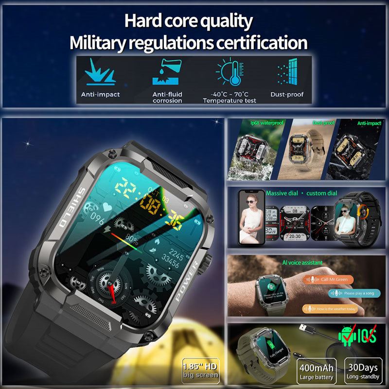 Full Touch Smart Watch Blood Pressure Oxygen MK66 Smart Watch Band - - Men's Watches - Carvan Mart